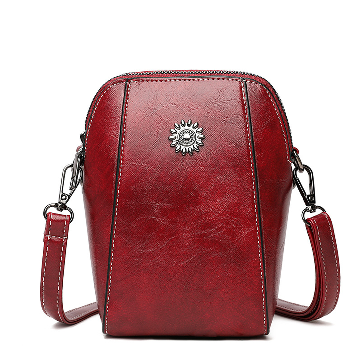 Compact Vertical Phone Crossbody Bag with Zip and Inner Pocket