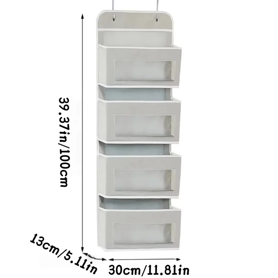 Over Door Hanging Organizer 4 & 5 Tier Fabric Pockets No Drill