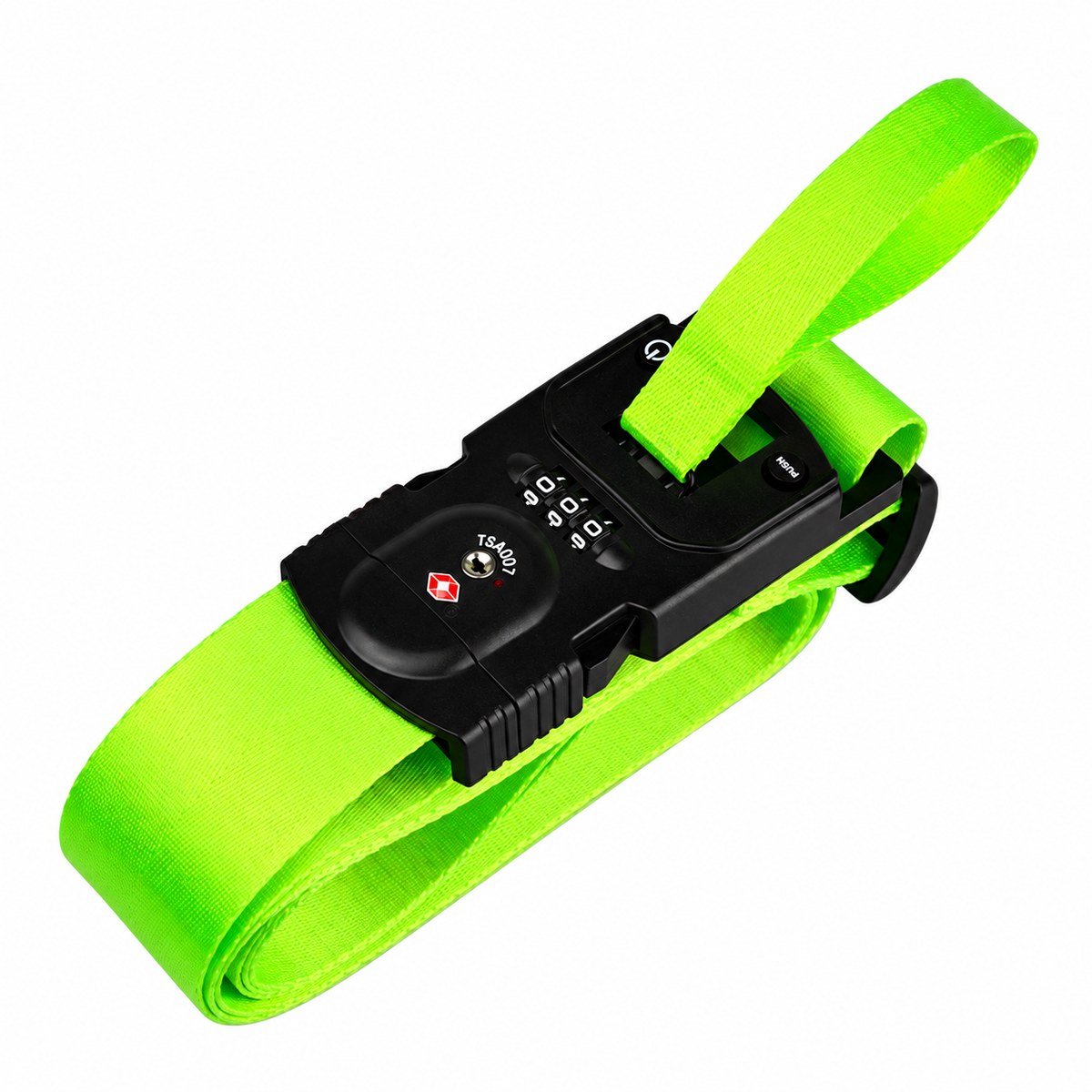 Luggage Strap, Integrated Digital Scale and Combination Lock
