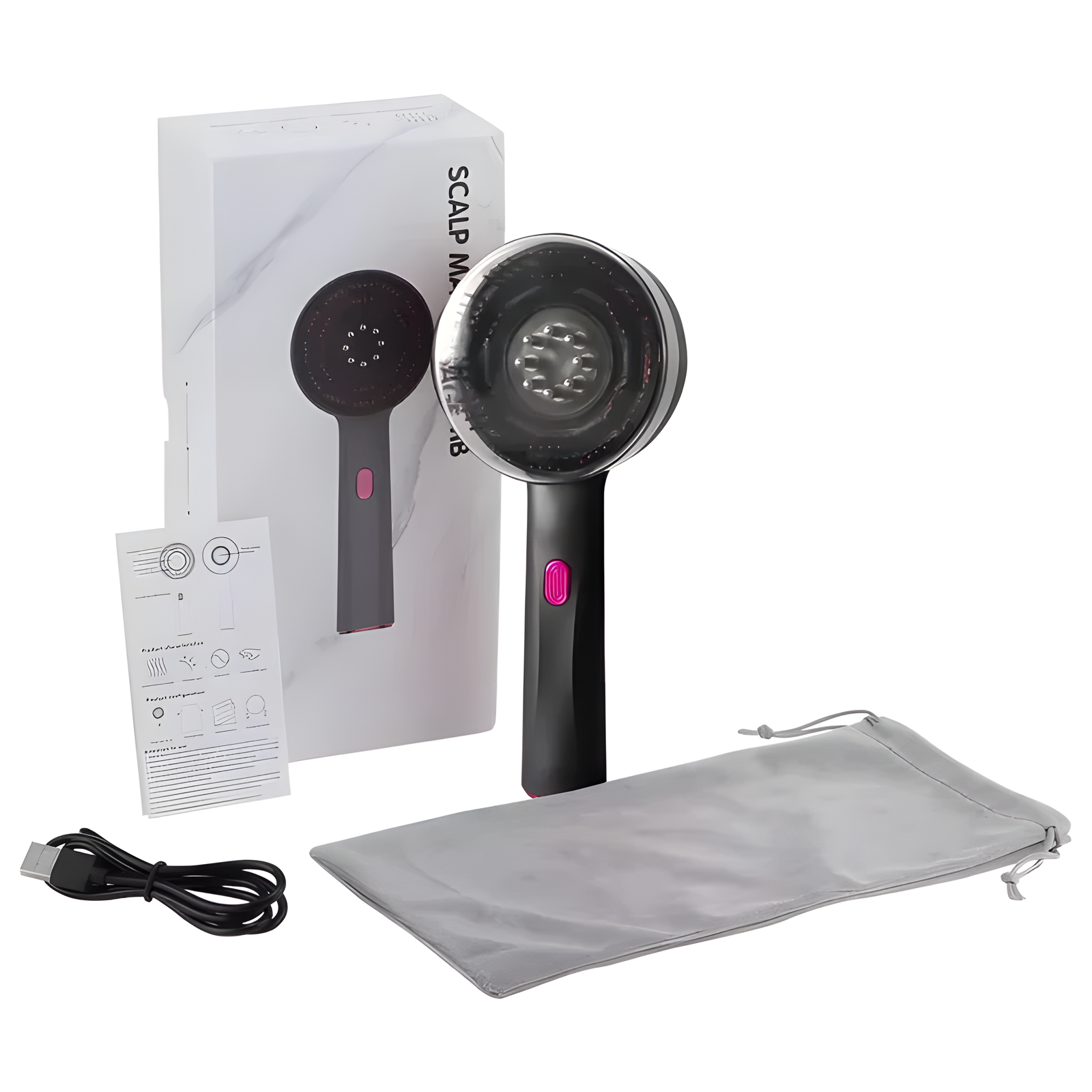 Red Light Scalp Massage Comb – USB Rechargeable with Liquid Chamber