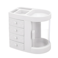 Rotating Makeup Organizer with Drawers 4-Tier White 32.5cm