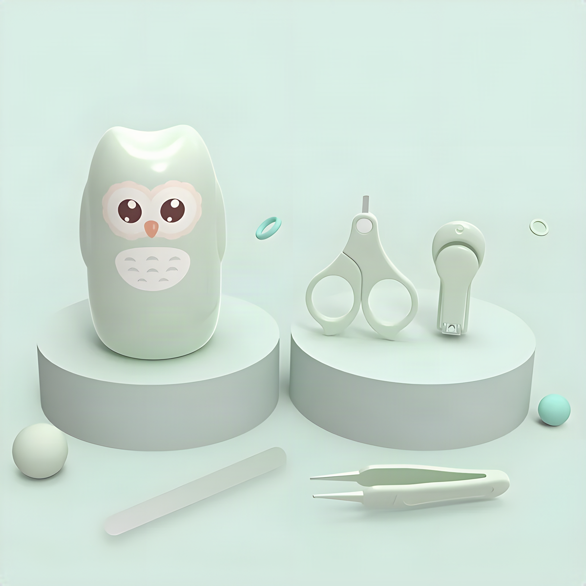 Owl Baby Nail Care Set with Clippers and Tweezers