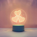 Engraved Acrylic LED Night Light with Optical-Illusion Designs