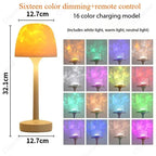 Modern Mushroom Table Lamp (Dynamic Water Ripple Projector for Relaxing Ambiance)