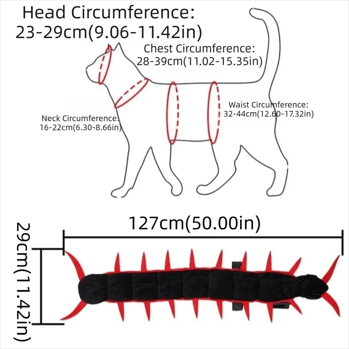 Fluffy Centipede Halloween Cat Costume with Hood and 3D Legs