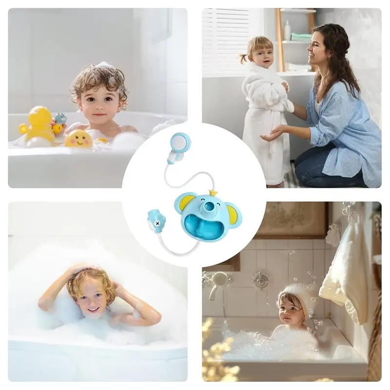 2-in-1 Elephant Baby Bath Shower & Bubble Maker Toy