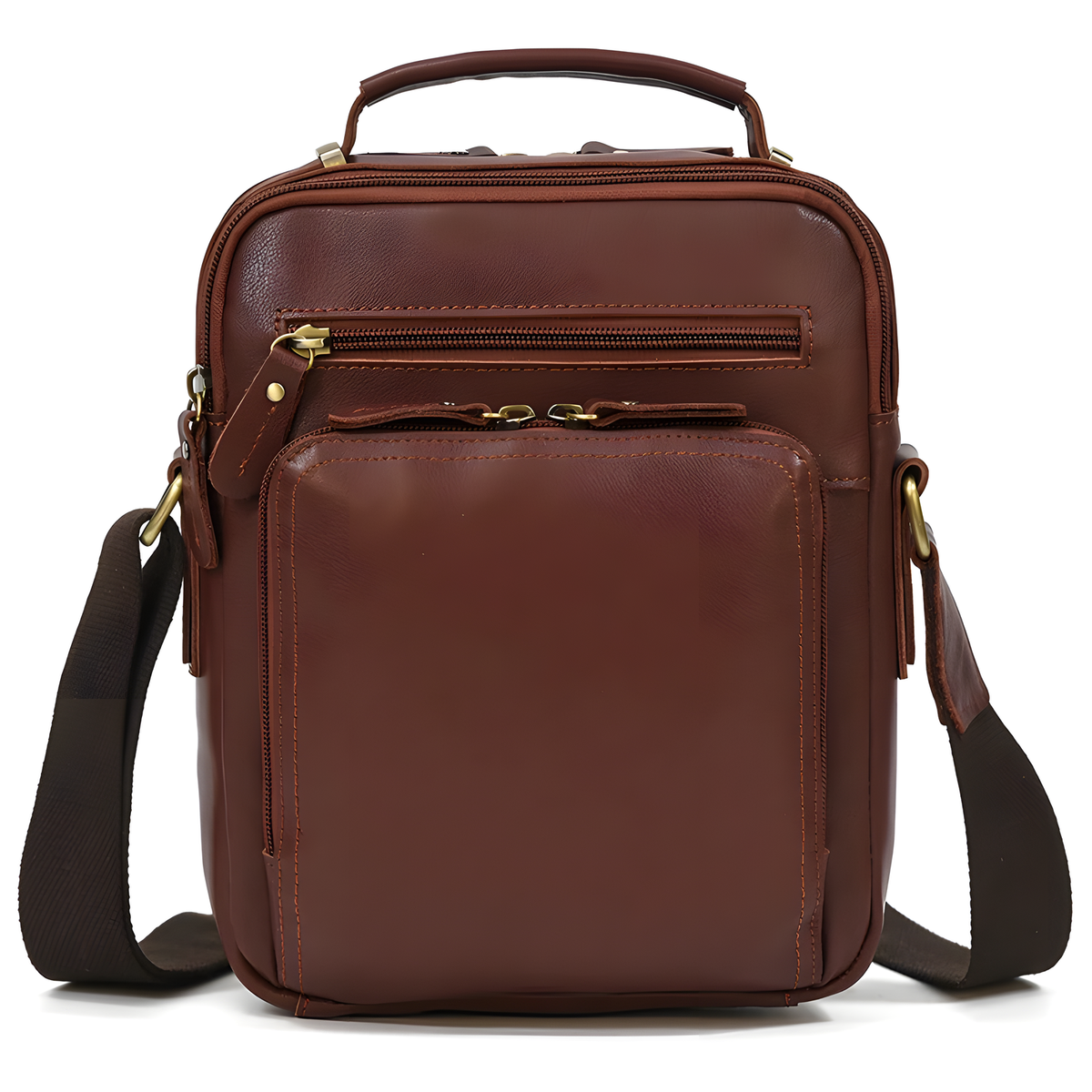 Multi-Zip Shoulder Messenger Bag for Everyday Carry, 25.5 cm