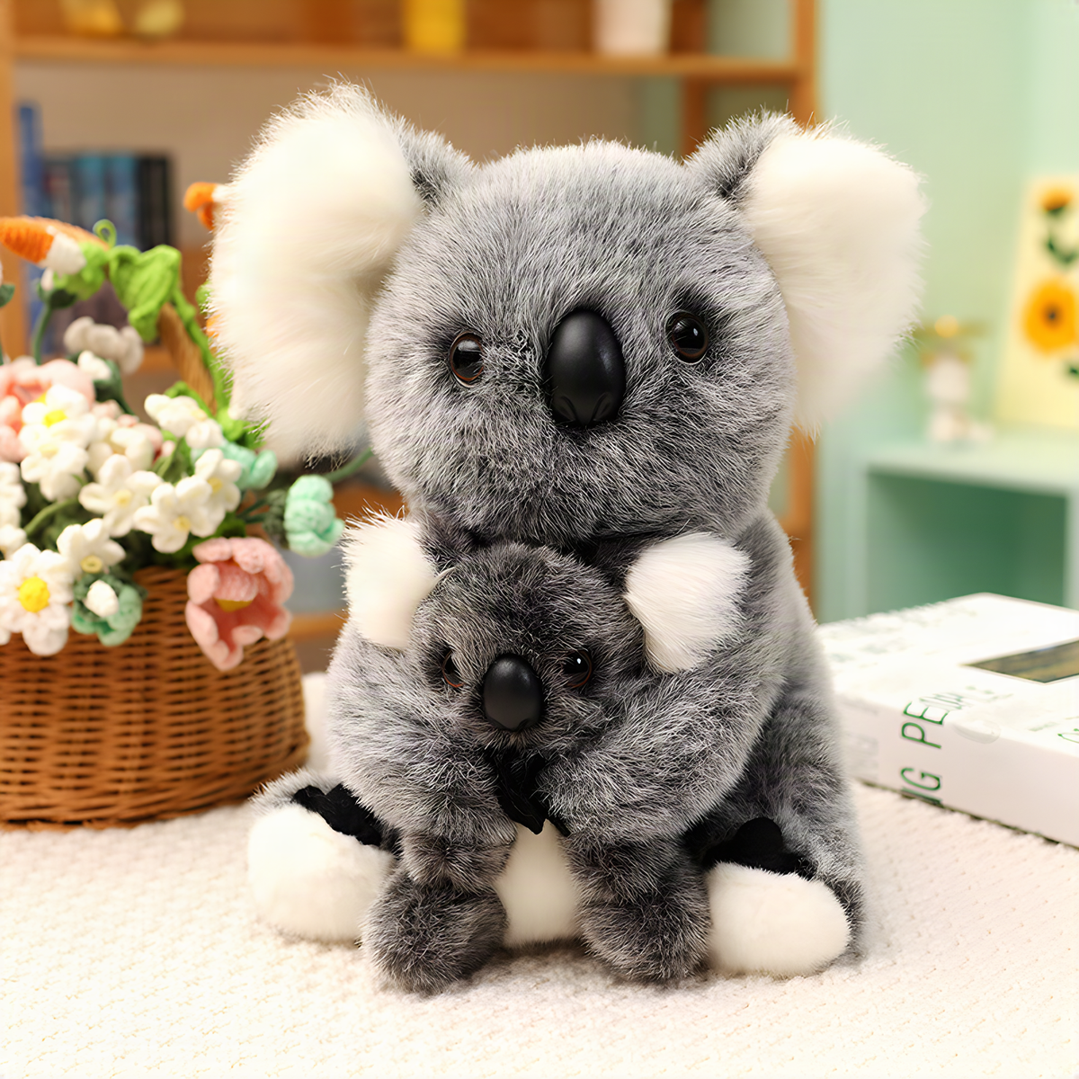 Koala Plush Toy in Gray or White with Four Size Options