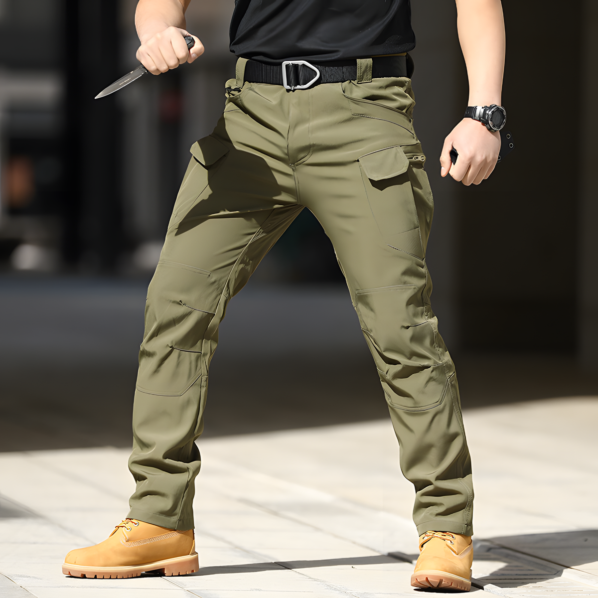 Stretch Outdoor Utility Pants with Multiple Pockets for Travel