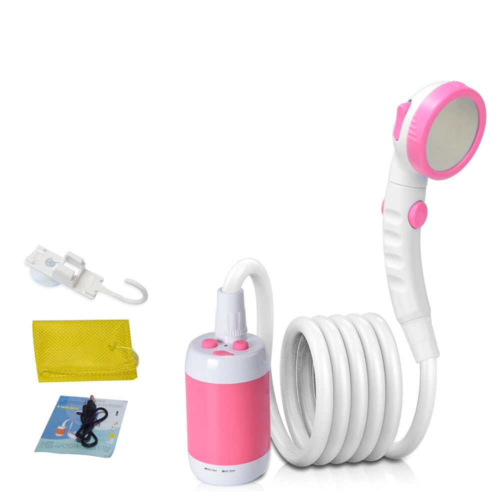 Portable Camping Shower - Rechargeable Electric Pump | 5200mAh Battery & USB Charging