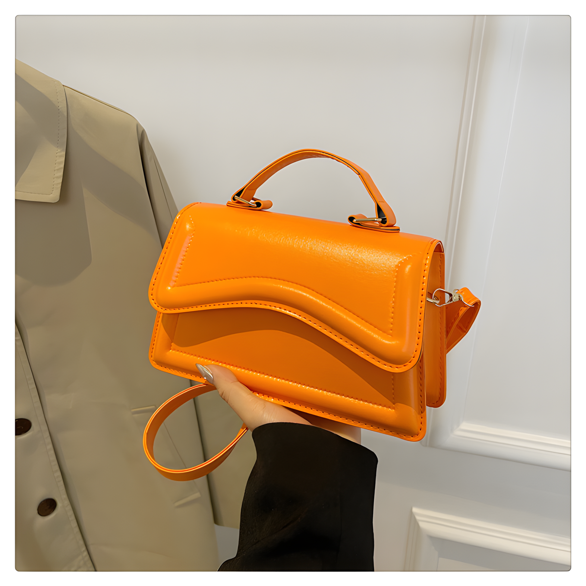 Mini Square Shoulder Bag with Top Handle