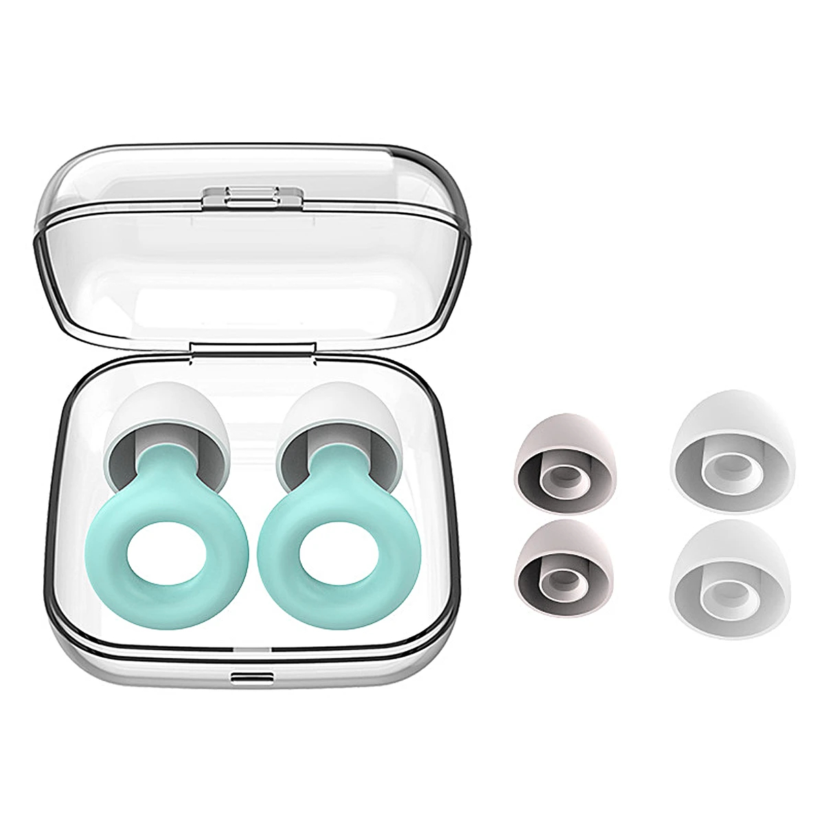 Reusable Noise-Reducing Earplugs with Two Pairs and Case