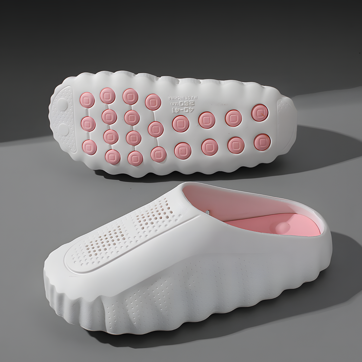 Closed-Toe Textured Insole Slippers EU 36-47 Unisex Indoor
