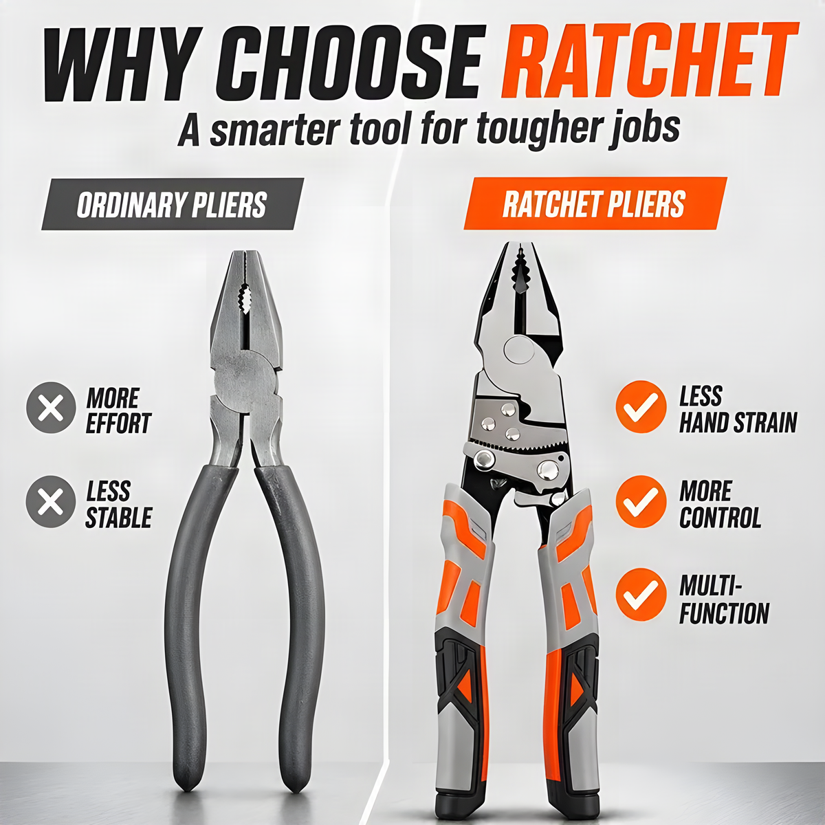 4-in-1 Ratchet Locking Pliers with 33 mm Jaw Opening, 9-Inch