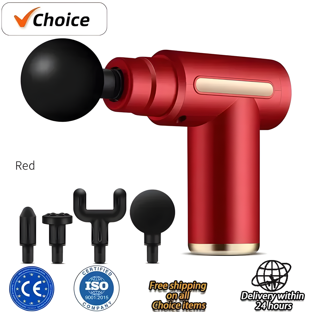 Portable Massage Gun Rechargeable with Interchangeable Heads