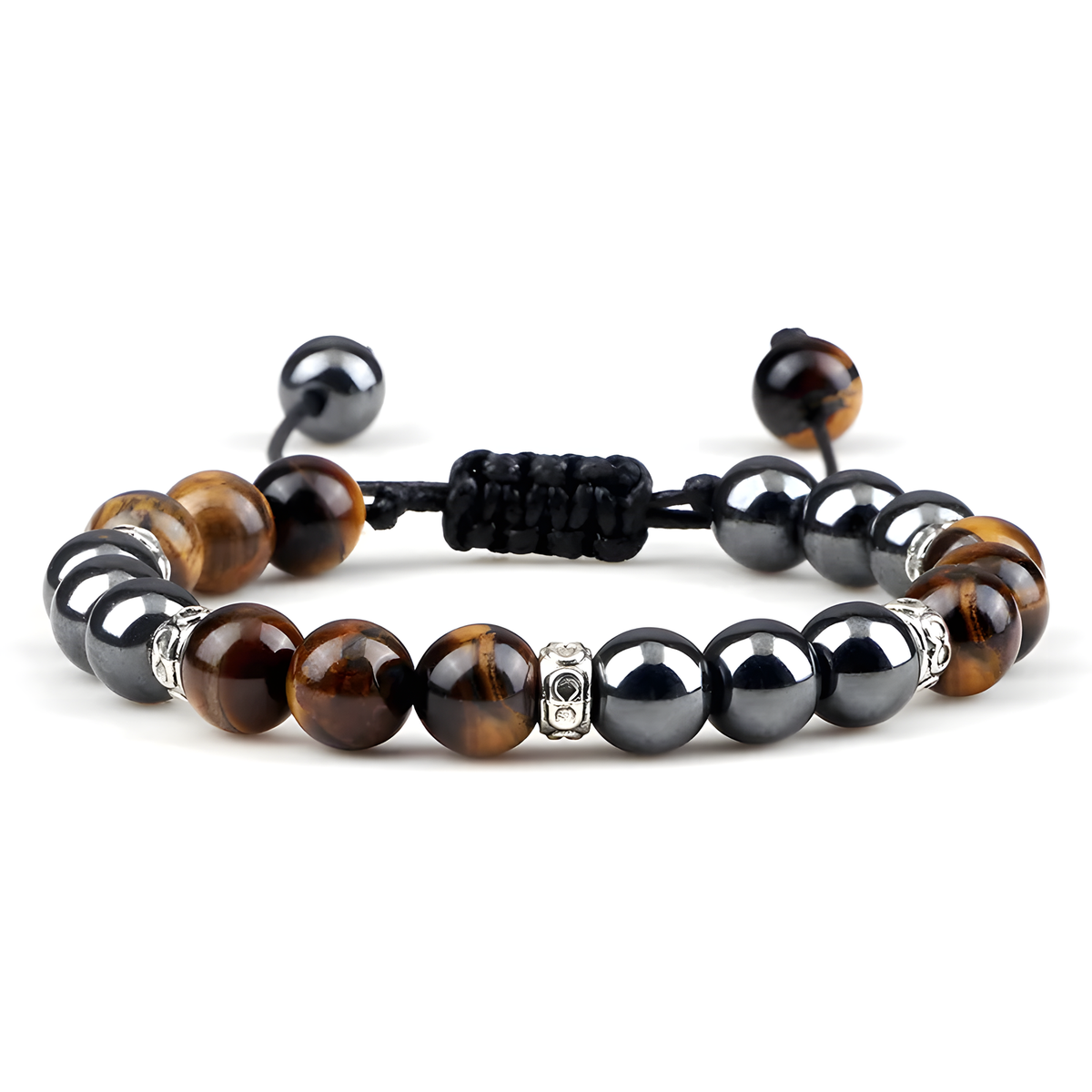 Adjustable Braided Bead Bracelet with Sliding Knot Closure
