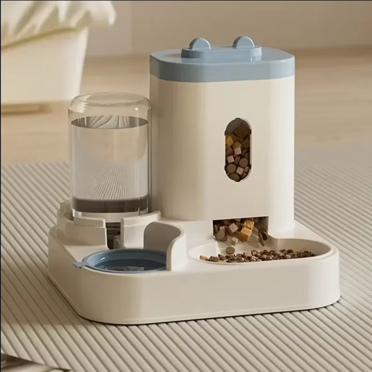 Gravity Pet Feeder and Water Station with Food-Level Window