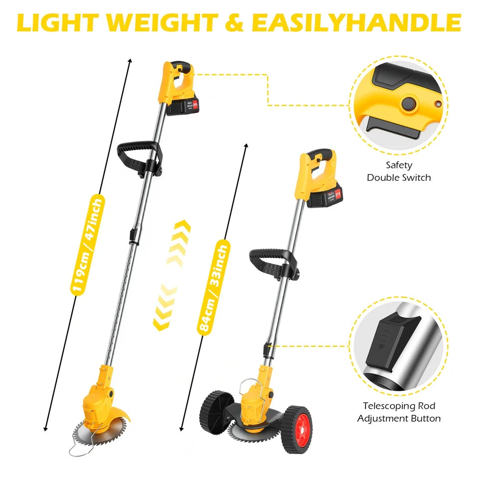 5-in-1 Cordless Weed Trimmer 200W 21V Telescoping Shaft