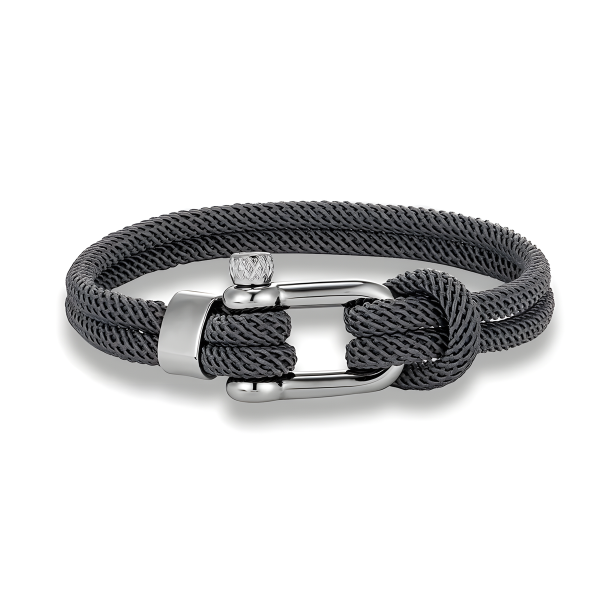 Braided Cord Bracelet, Nautical Shackle Clasp, Six Colors