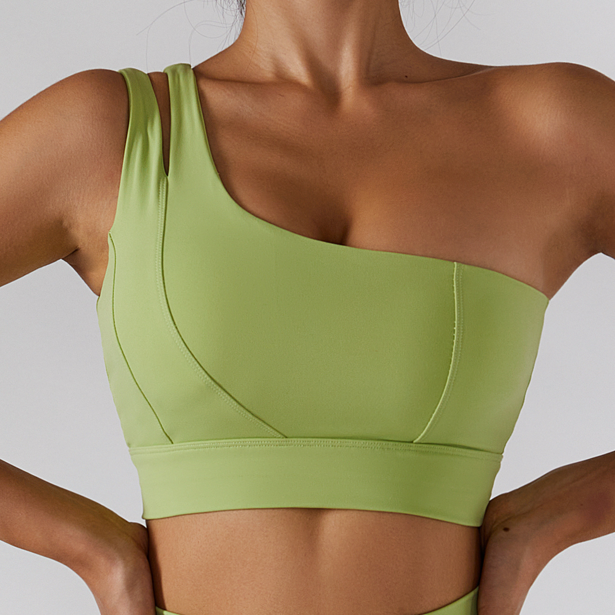 Women's One-Shoulder Sports Bra for Low-Impact Training