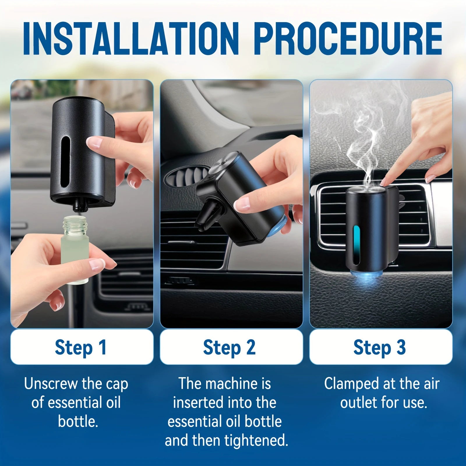 Electric Car Vent Diffuser – Essential Oil Air Freshener