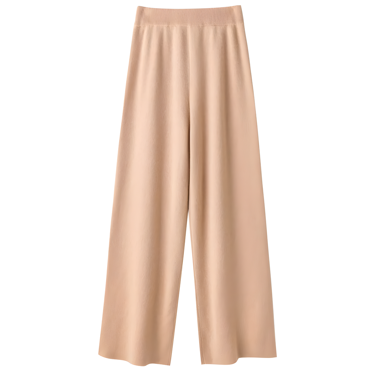 Women's High-Waist Wide-Leg Pants in Wool Fabric with Extended Fit