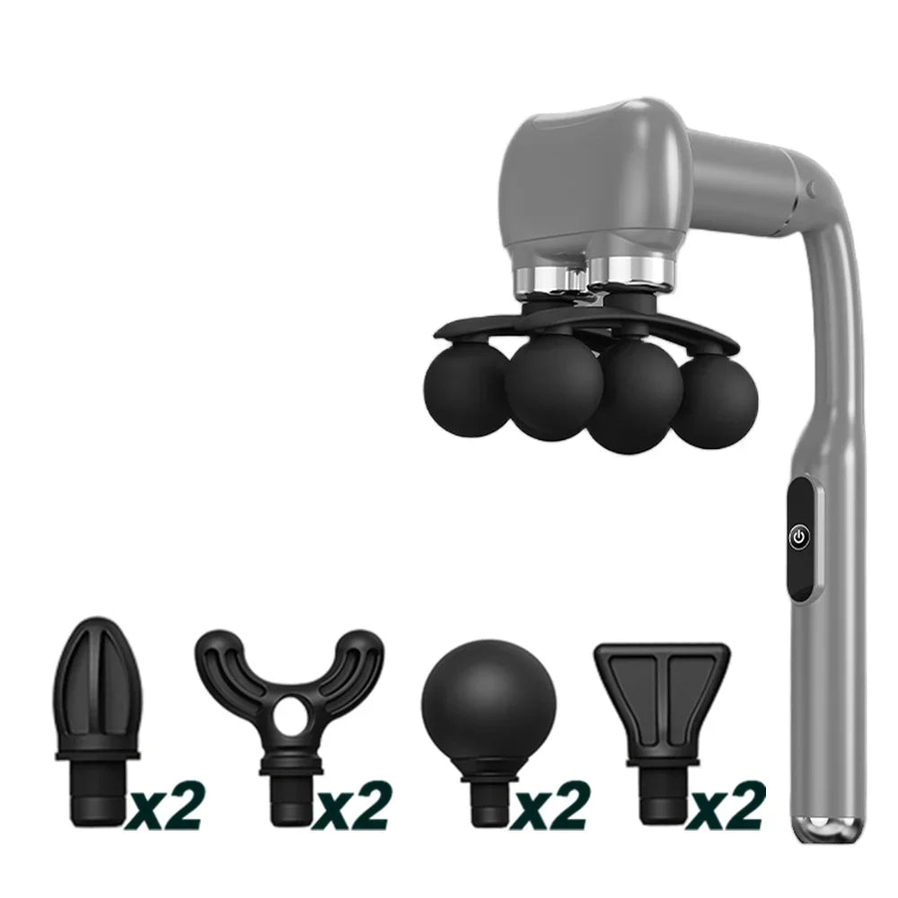 Percussion Massage Gun with 6 Heads and Detachable Handle