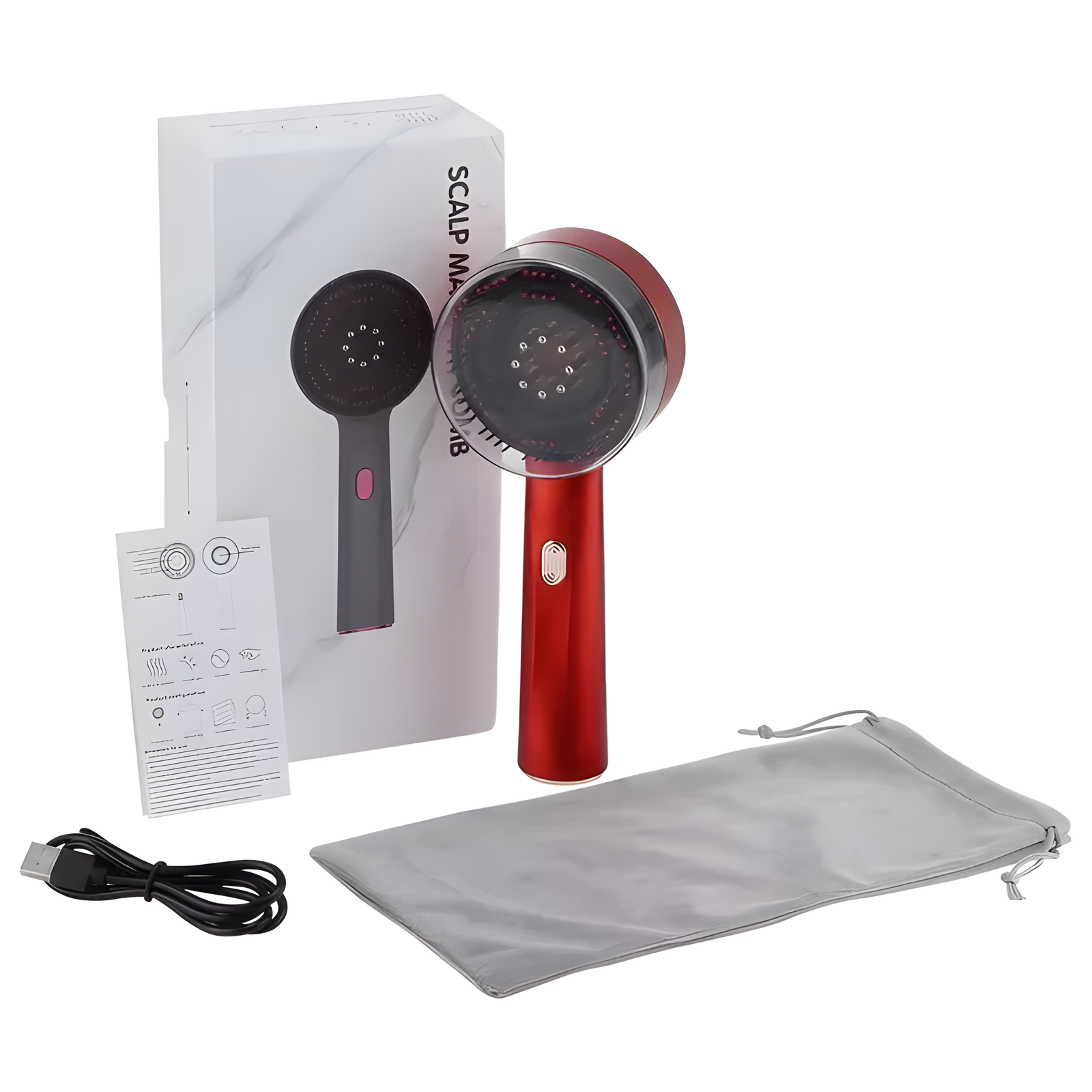 Red Light Scalp Massage Comb – USB Rechargeable with Liquid Chamber