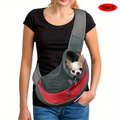 Reflective Mesh Pet Carrier Sling Bag with Adjustable Strap