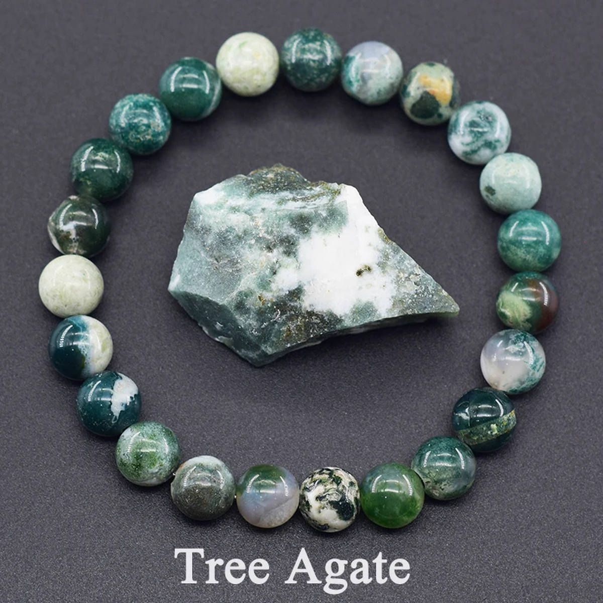 Stone-Look Bead Stretch Bracelet