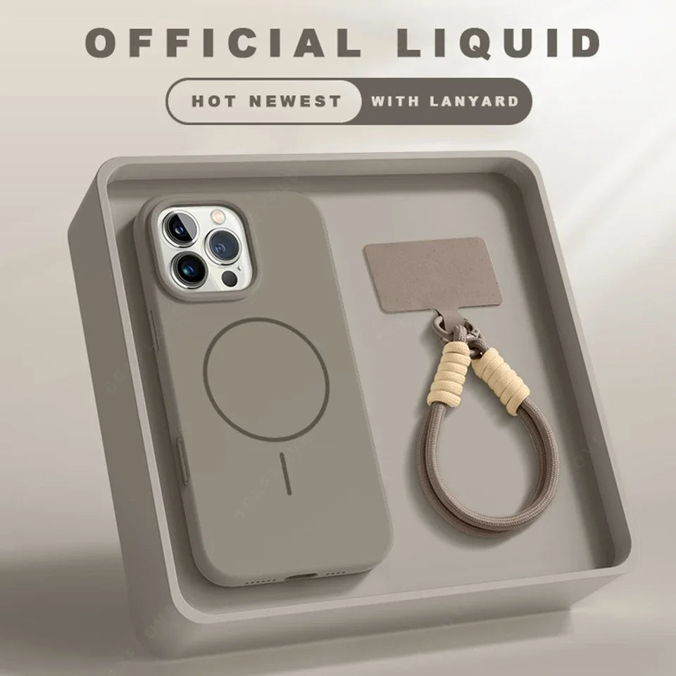 Magnetic Phone Case with Lanyard Strap - Compatible with iPhone 14/15/16
