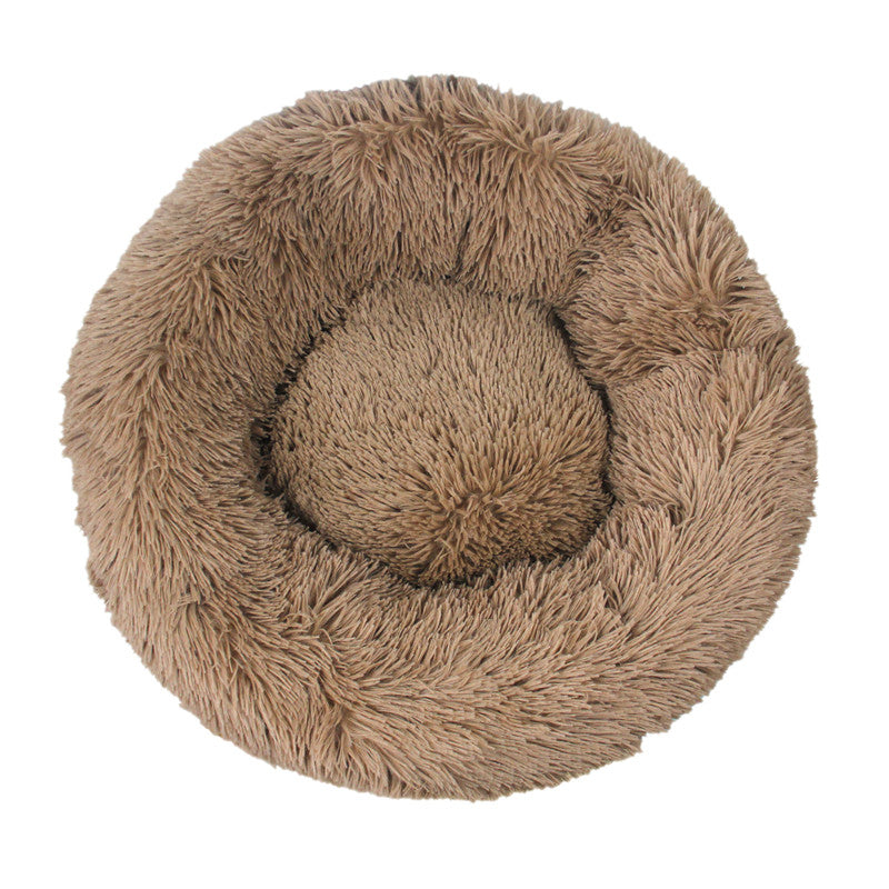 Donut Pet Bed with Raised Rim — Soft Plush for Cats & Dogs
