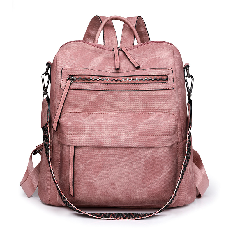 Retro PU Leather Convertible Backpack & Shoulder Bag