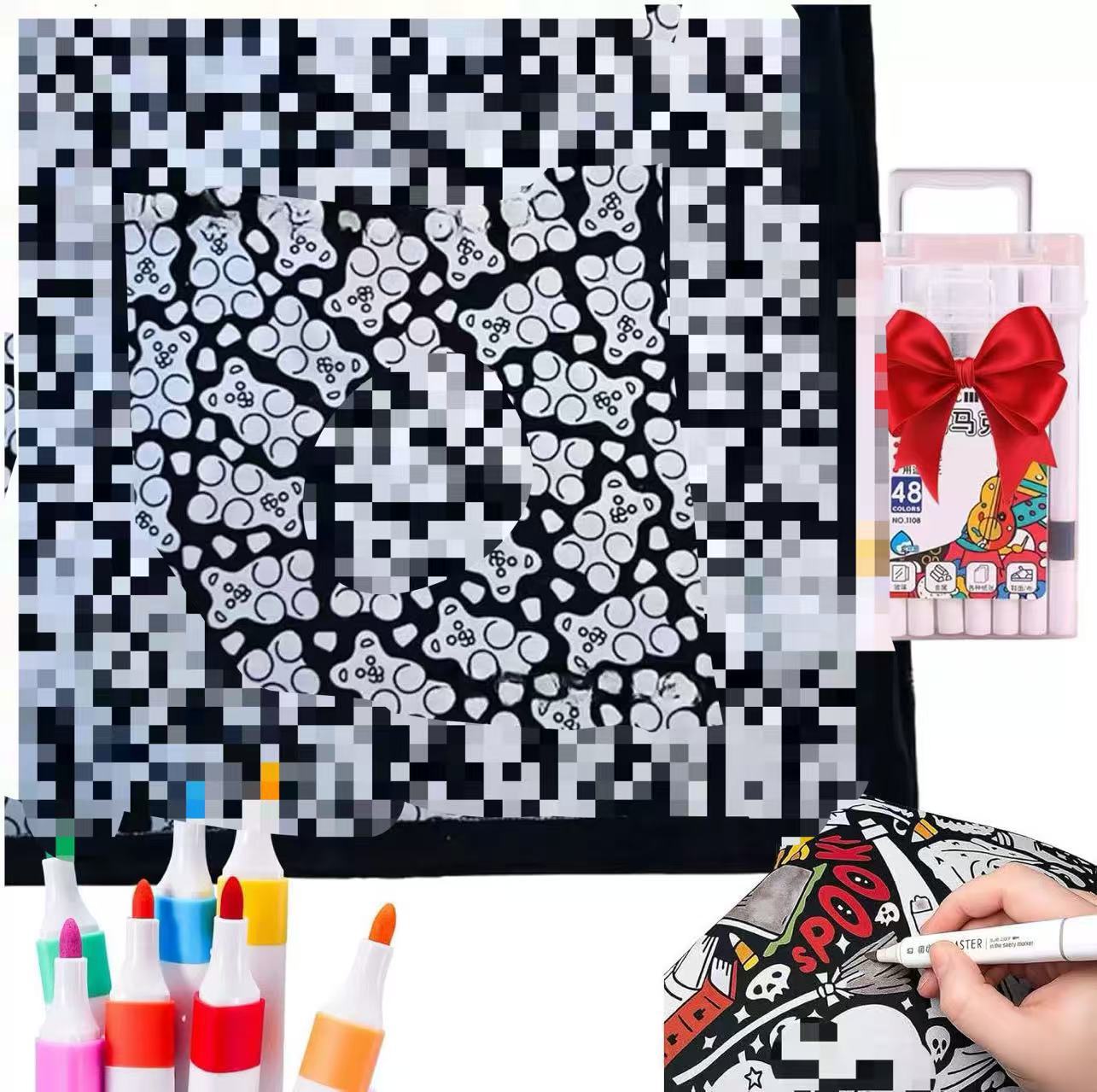 DIY Coloring Blanket with 12 Fabric Markers – Velvet