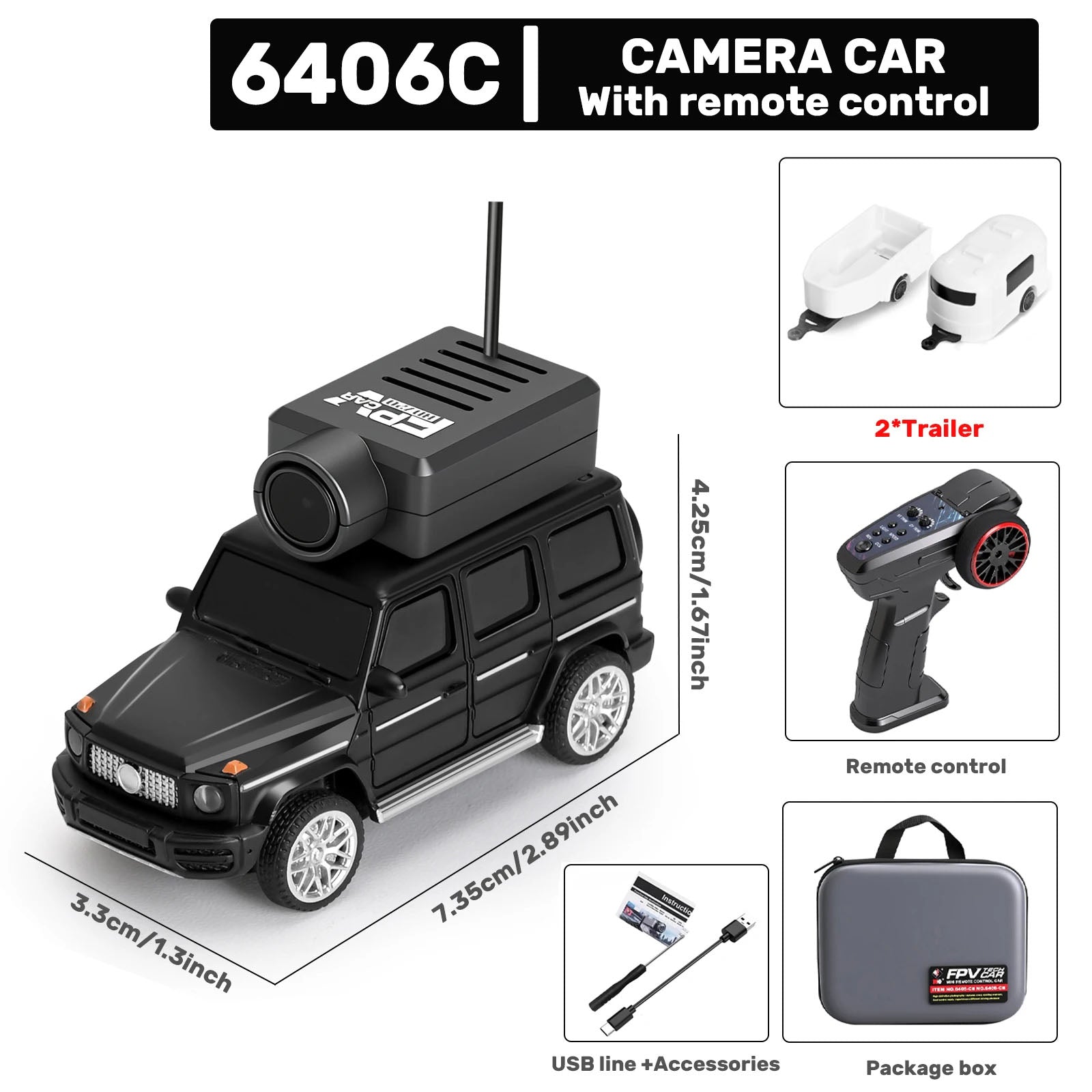 Mini RC Car with 720P FPV Camera - WiFi Control & Gyro Stabilization