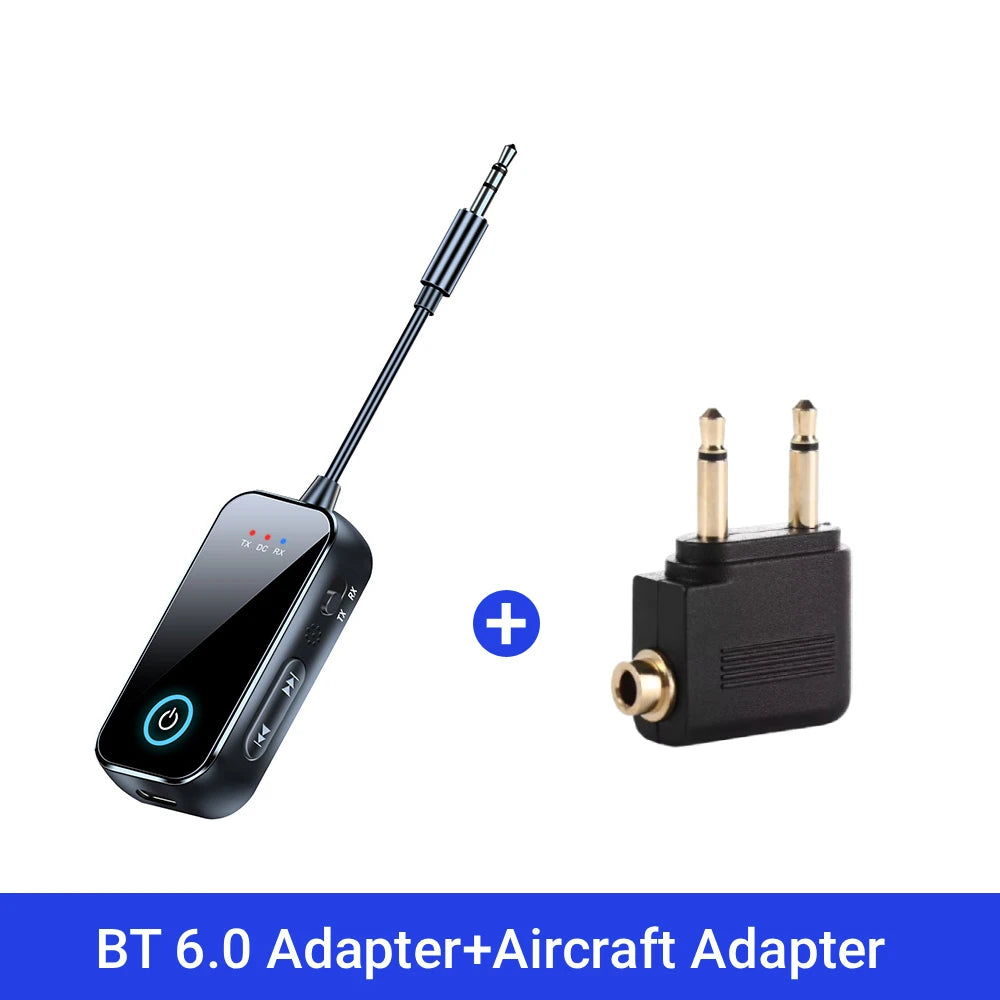 Bluetooth 6.0 AUX Transmitter Receiver Adapter for TV Car Headphones