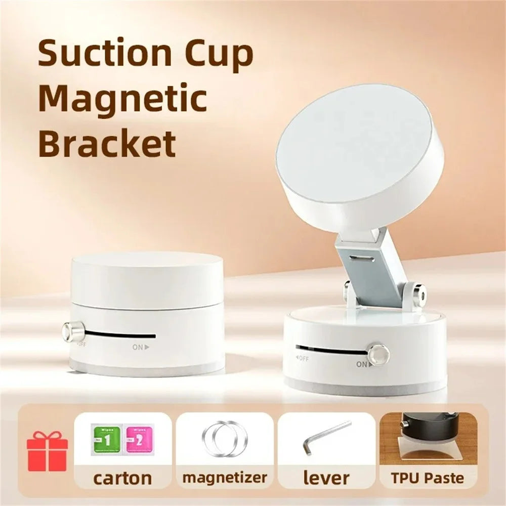 Foldable Magnetic Phone Holder – 360° Vacuum Suction Mount