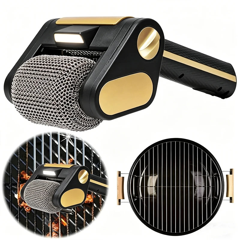 Rechargeable Electric Grill Brush Cleaner - Bristle-Free Roller