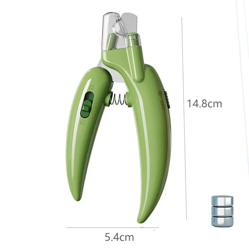 Pet Nail Clipper with LED Light & Built-In Nail File