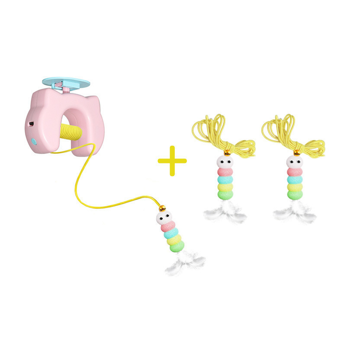 Automatic Hanging Cat Teaser Toy, USB-C Charging and 2 Refills