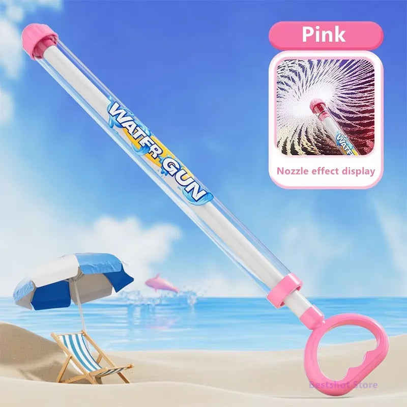 Kids Water Blaster Gun Pull-Action Outdoor Summer Toy 38cm