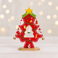 Wooden Tabletop Christmas Tree with Star and Hanging Ornaments