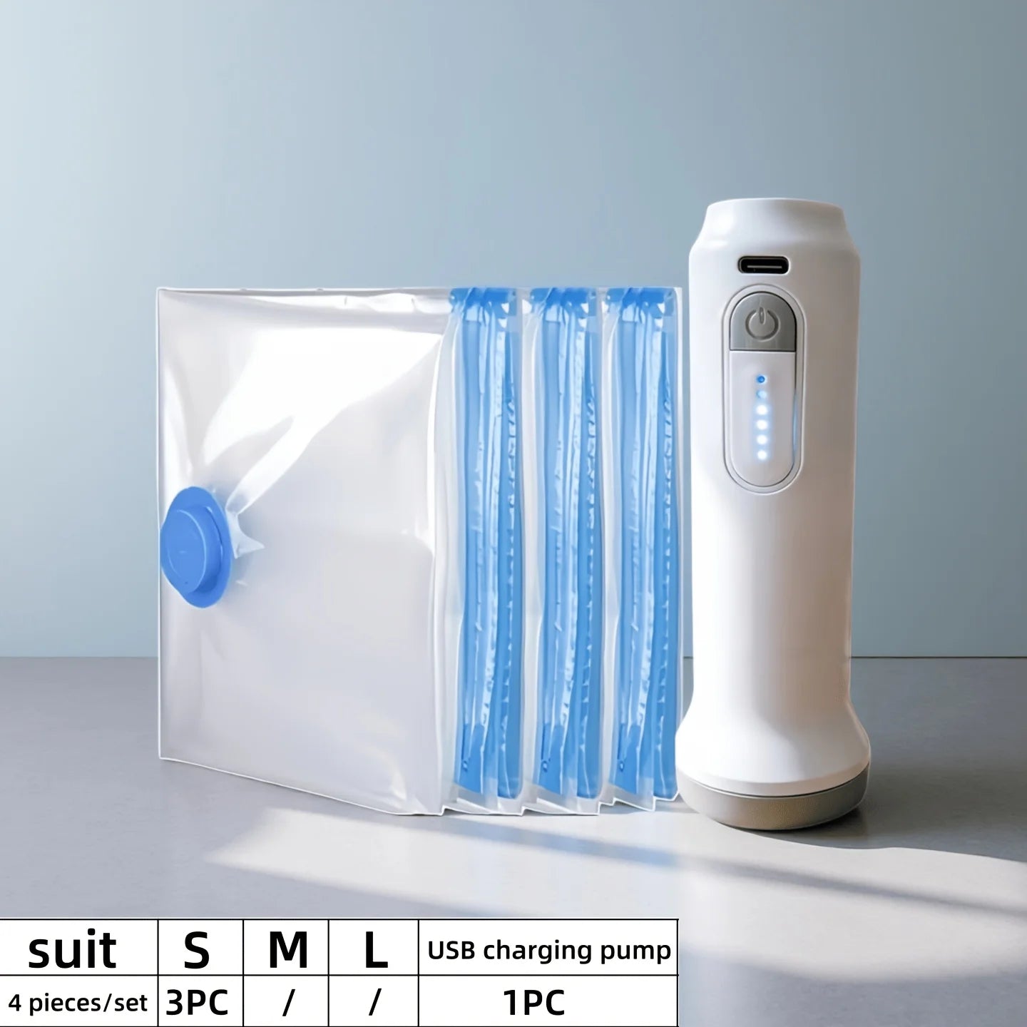 Rechargeable Vacuum Storage Bags Set with Electric Pump