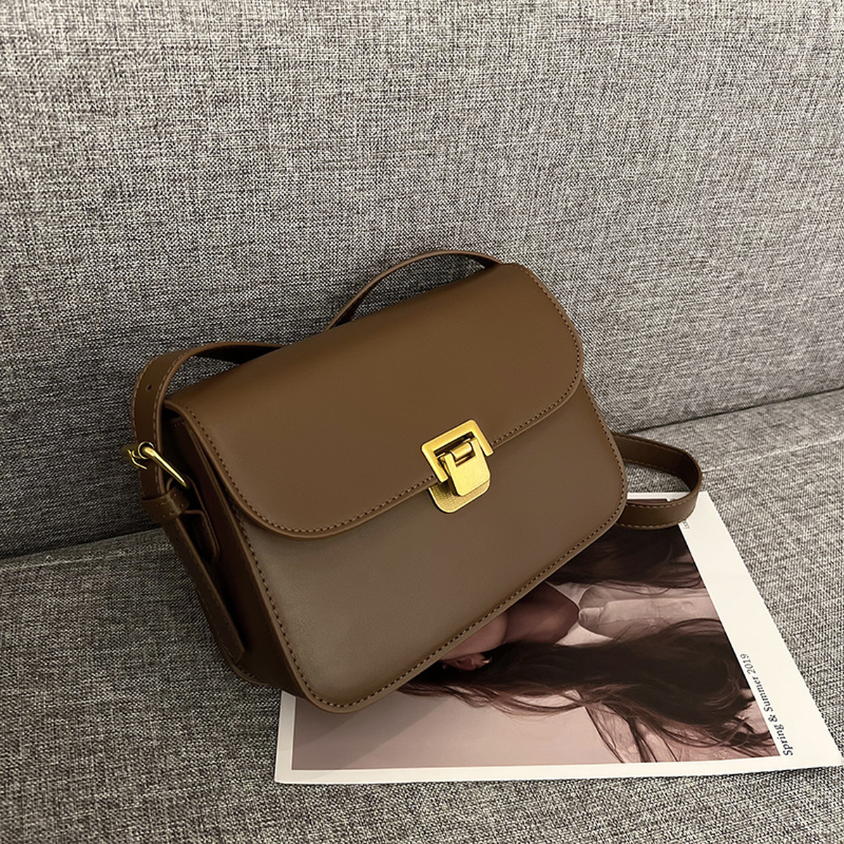 Structured Small Crossbody Bag with Flap and Slim Strap