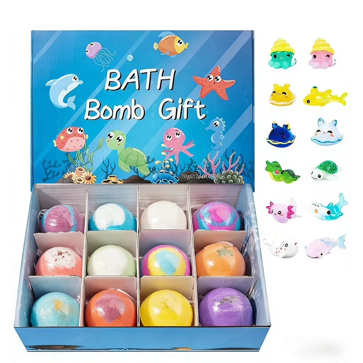 Kids Bath Bombs Gift Set with Surprise Ocean Toys Inside