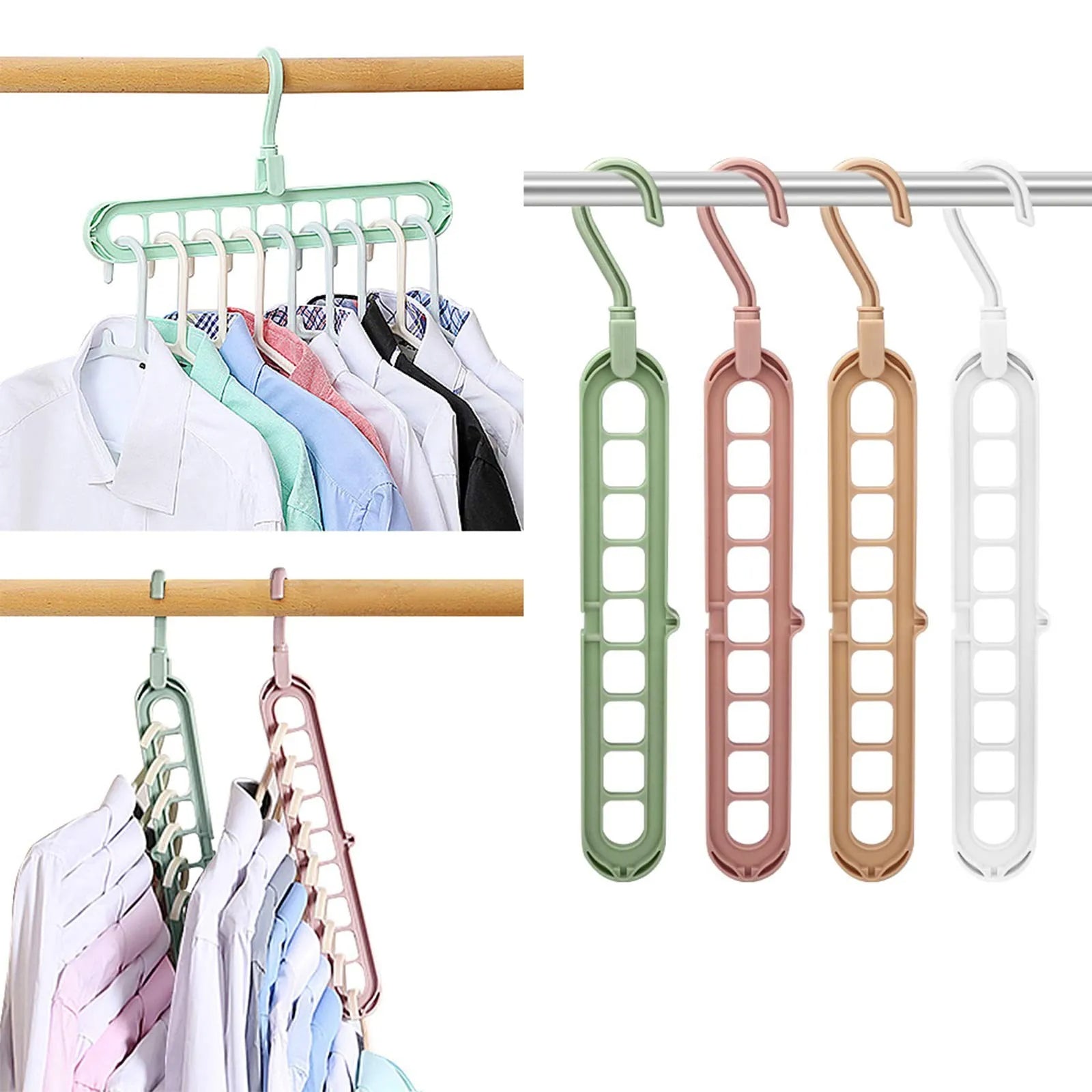 9-in-1 Smart Folding Closet Hanger - Multi-functional Space-Saving Organizer - TradixPro