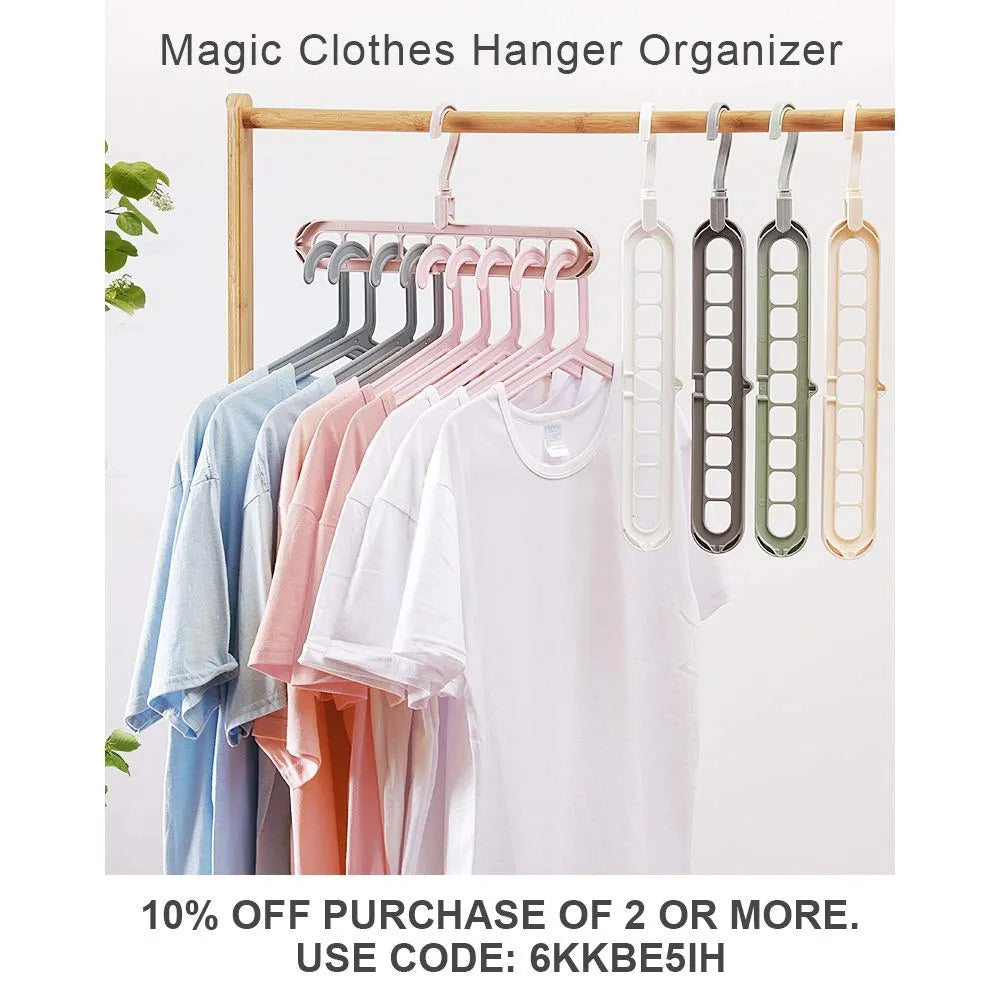 9-in-1 Smart Folding Closet Hanger - Multi-functional Space-Saving Organizer - TradixPro