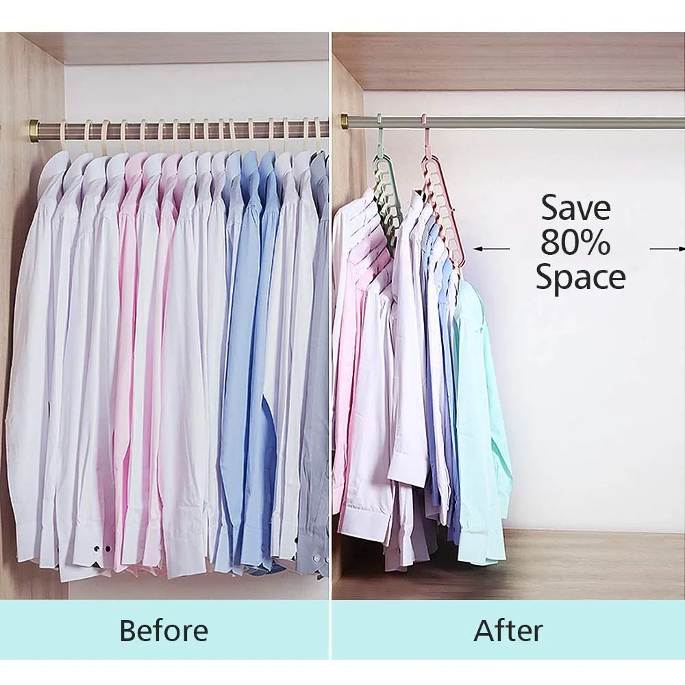 9-in-1 Smart Folding Closet Hanger - Multi-functional Space-Saving Organizer - TradixPro
