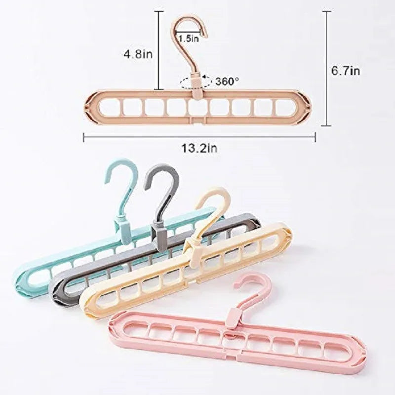 9-in-1 Smart Folding Closet Hanger - Multi-functional Space-Saving Organizer - TradixPro