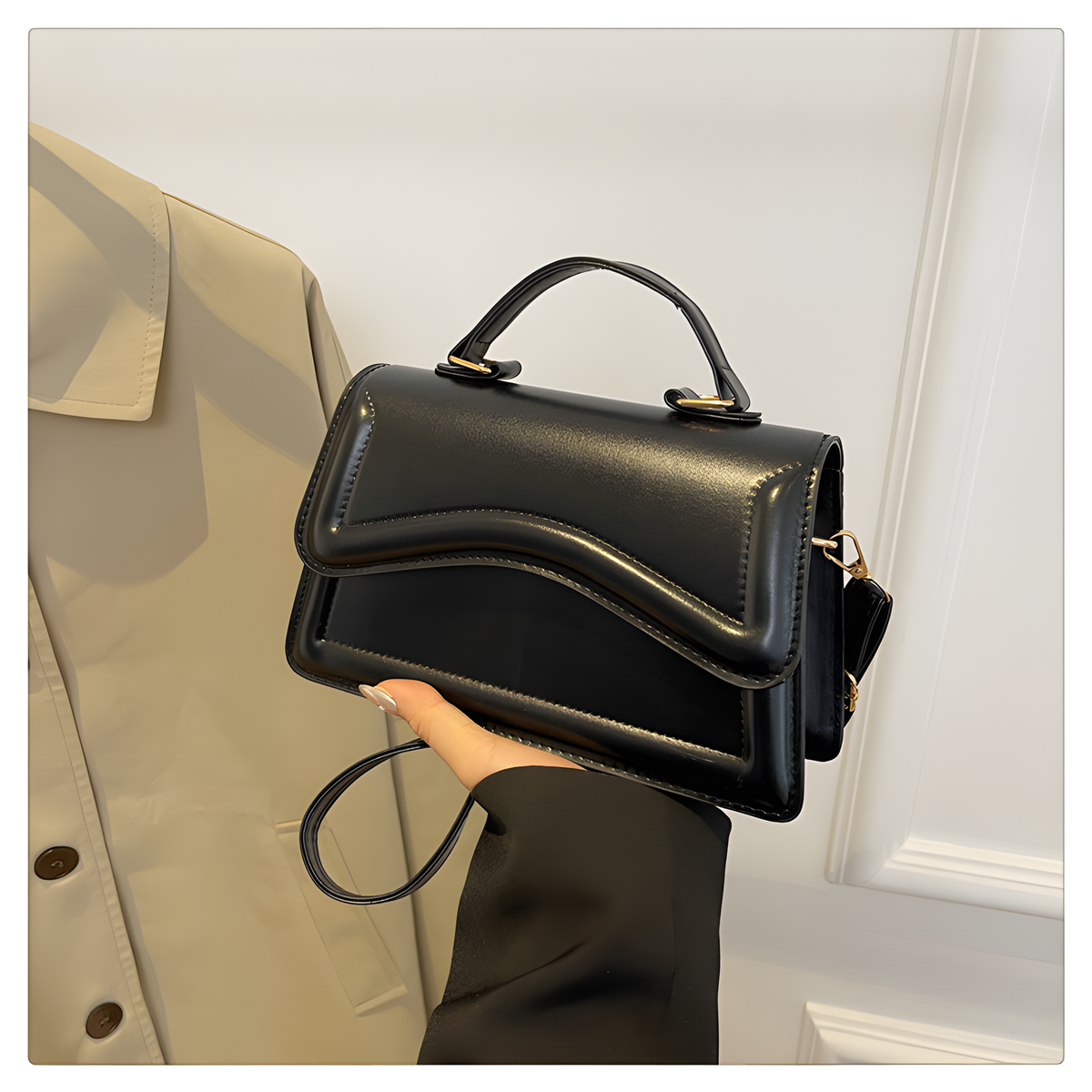 Mini Square Shoulder Bag with Top Handle